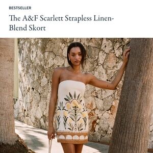 NWT Abercrombie The A&F Scarlett Strapless Linen-Blend Skort